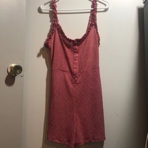 ZARA Red and white checkered romper